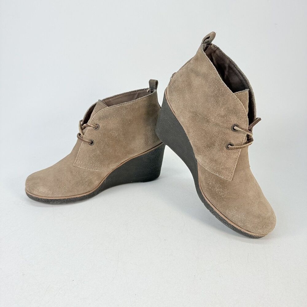 Sperry Harlow Suede Leather Wedge Chukka Boots Tan Sand Size 9